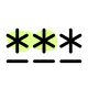Input login passcode with private asterisk symbol icon