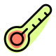 Basic thermometer with celsius and Fahrenheit scale icon