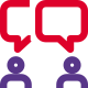 Discussion for company growth between two employees icon