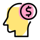 ドル記号付きの外部ヘッドコンセプトマネーオンマインドビジネスフレッシュタルリビボ icon