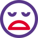 Tormented frowning face expression with open mouth icon