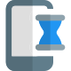 Timer function on smartphone like sand timer logotype icon