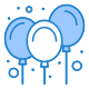 внешние-воздушные шары-бразильские-карнавал-плоские плоские значки-синие-плоские плоские значки icon