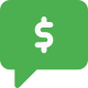 Instant online money transfer over messaging service icon