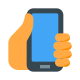 스마트폰을 든 손-피부타입-3 icon