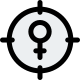 Female candidate to be hired - crosshair target icon