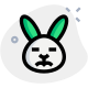 Sad face rabbit with eyes closed emoji icon