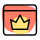 Premium website with crown logotype for subscription icon