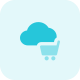 Online cloud connected e-commercing shopping website portal icon