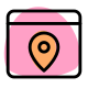 Location pinpoint logotype isolated on a web browser icon