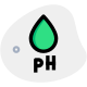 Blood drop with PH testing facility isolated on a white background icon