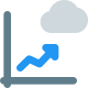 Line chart infographics on the cloud network icon