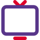 Outdated CRT television set with antenna system icon