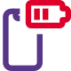 Smartphone battery level at medium state layout icon