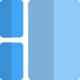 Box with sides sectioned in parts layout icon