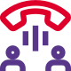 Phone call conversation between two businessmen layout icon