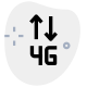 Fourth generation phone and internet connectivity logotype icon