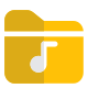 Collection of songs stored in a music folder label icon