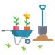 Garden Cart With Flower Pot icon