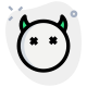 Dead emoticon with eyes crossed resembling dead emoji icon