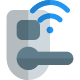 Wifi controlled smart lock isolated on a white background icon