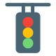 Traffic light for signaling and controlling the traffic icon