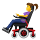 Женщина на инвалидной коляске с электроприводом icon