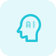 Artificial intelligence with a head Logotype isolated on a white background icon