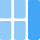 Right bar strip with grid lines parting sections icon