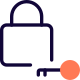 Encryption on a system with a key lock mechanism icon