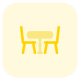 Restaurant table with chairs for two is vacated icon