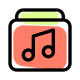 Curated music application from different artist playlist icon