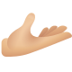 emoji con palmo della mano in su, carnagione medio-chiara icon