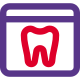 Online information on internet to seek the dentist in local icon