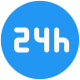 24 hour service on round the clock available icon