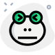 Frog confounded pictorial representation with eyes closed emoticon icon