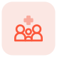 Family medicine system with plus logotype layout icon