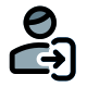 Login access of a user with a right direction arrow key icon