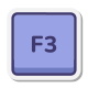 Tasto F3 icon