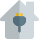 Connected home with energy plug top isolated on a white background icon