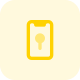 Smartphone unlocking authentication with face unlock feature icon