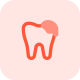 Tooth decay repair from a dentistry isolated on a white background icon
