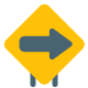 Right arrow for navigation and direction layout icon