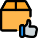 Thumbs up positive feedback of an item delivered timely icon