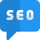 Seo chat and message conversation on chat bubble icon