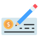 cheque writing icon