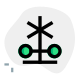 Rail road sign with light signaling operation icon