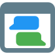 Instant Messenger chatting application for internet browser under landing page template icon