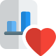 Favorite financial report with heart shape logotype icon