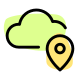 Location saved under cloud server isolated on white background icon